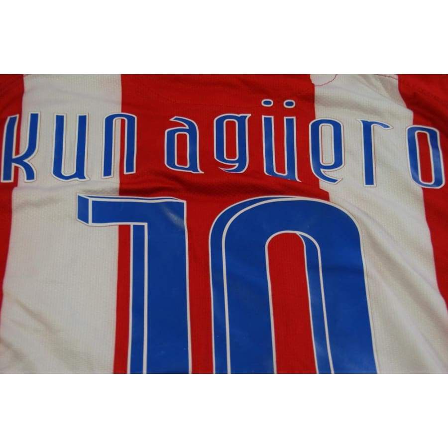 Atletico Madrid Vintage Home Jersey N 10 Kun Aguero 2007 2008