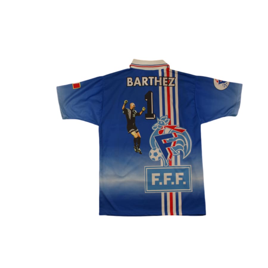 Maillot de foot rétro supporter Equipe de France N°1 BARTHEZ années 1990 - Autre marque - Equipe de France